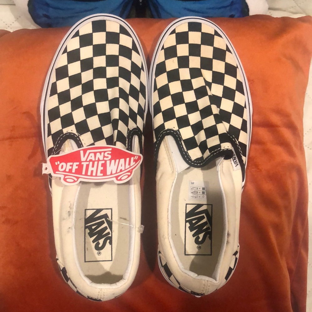 Checkers sneakers vans never used